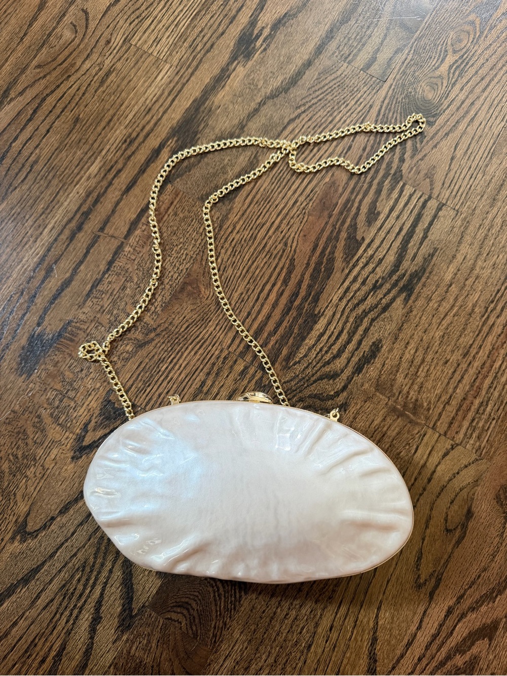 Ann Taylor Pearl Clutch Shoulder Bag with Gold Chain
